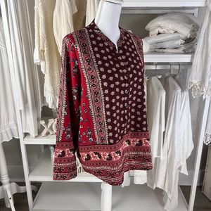 Tanzara women's size Large boho, bohemian, indian, casual Top# 1493